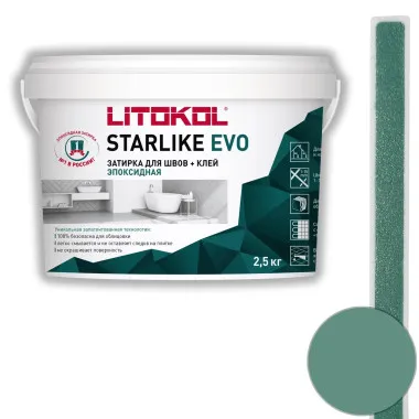 картинка Затирка эпоксидная Litokol Starlike Evo S.410 verde smeraldo 2.5 кг от базы строительно-отделочных материалов