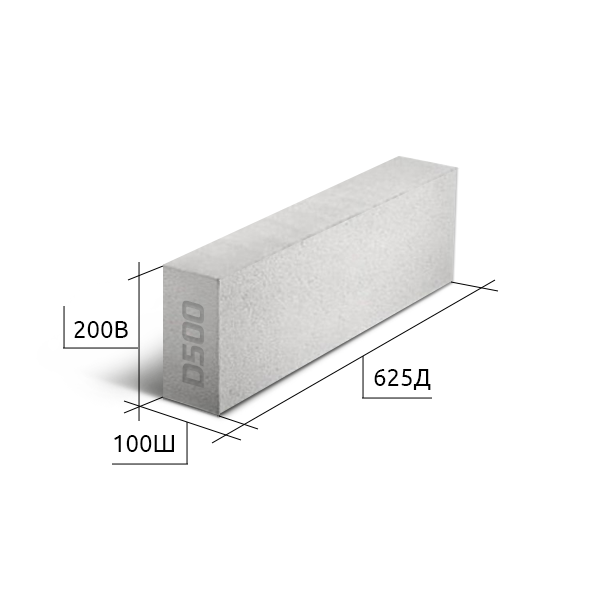 картинка Блок газобетонный Hebel( г.Липецк) D-500  В 2,5 100х250х625 в поддоне 1.40625м3 (0.015625м3) 90шт от базы строительно-отделочных материалов